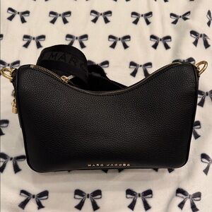 Marc Jacobs Black Pebbled Crossbody with Branded Strap